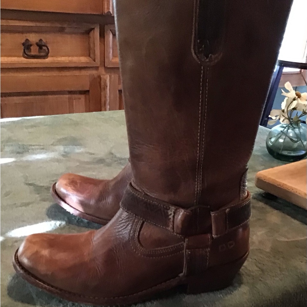 Bed Stu Rustic Brown Leather Heeled Boots - Picture 15 of 15